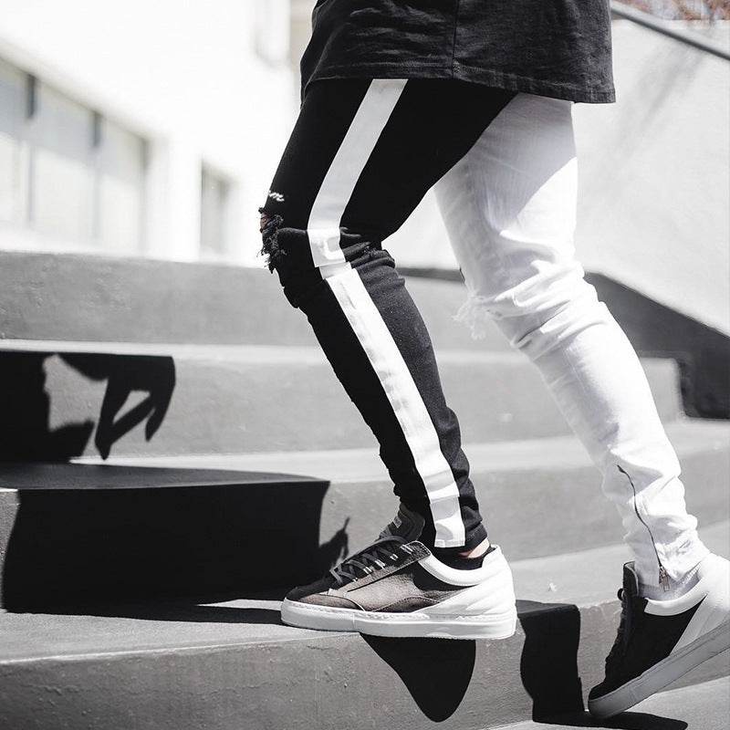 Ripped Jeans Men's Trendy Brand Slim Fit - Mubimart