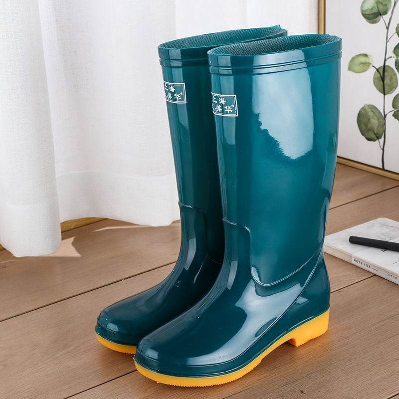 Rain boots waterproof shoes rubber shoes women - Mubimart