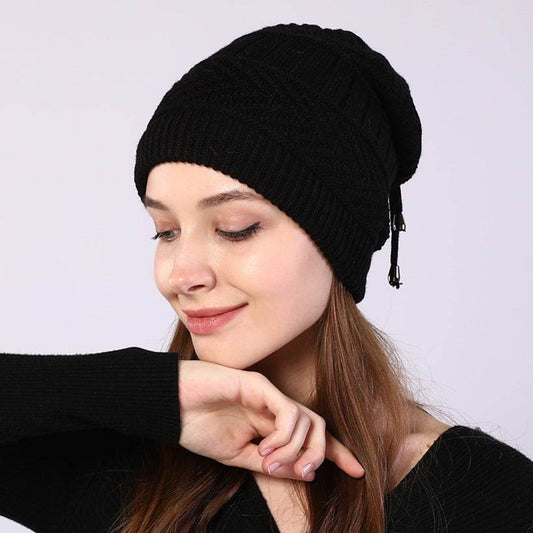 Winter Baotou hats plus velvet knitted men and women pullovers - Mubimart
