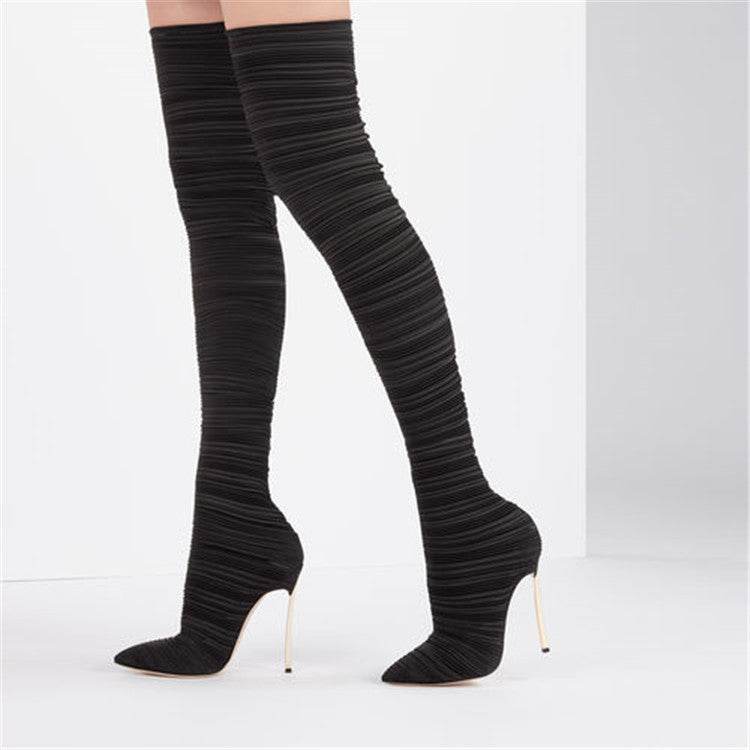 High Tube Over The Knee Boots Foreign Trade Europe and America Over The Knee Boots - Mubimart