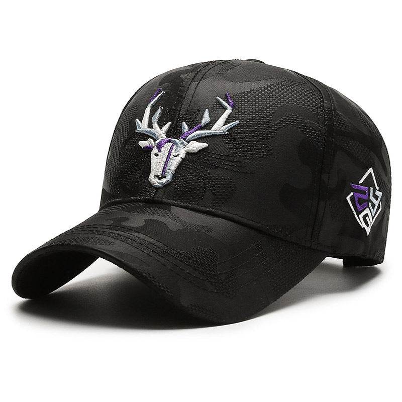 Embroidery Hat Elk Peaked Cap - Mubimart