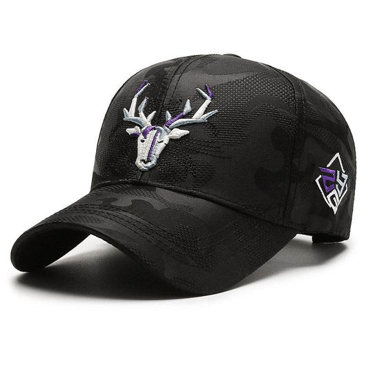 Embroidery Hat Elk Peaked Cap - Mubimart