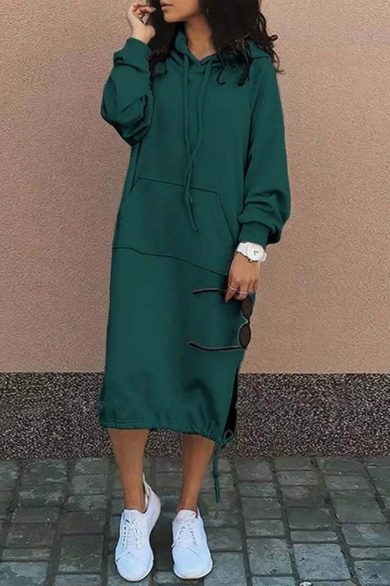 Plus Size Long Sweater Hoodie - Mubimart