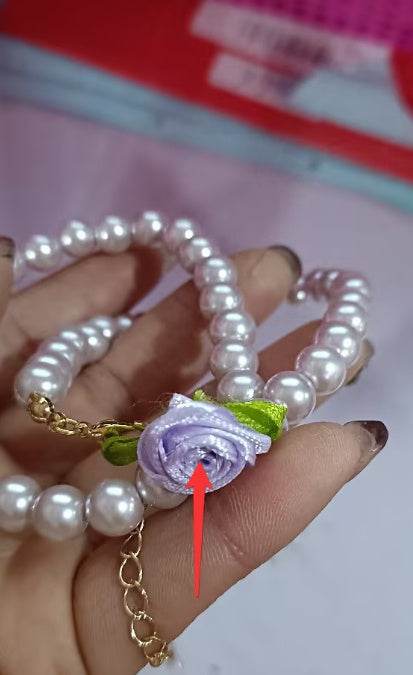 Flower Choker Pearl Necklace Graceful Mori Sweet Clavicle Chain Women - Mubimart