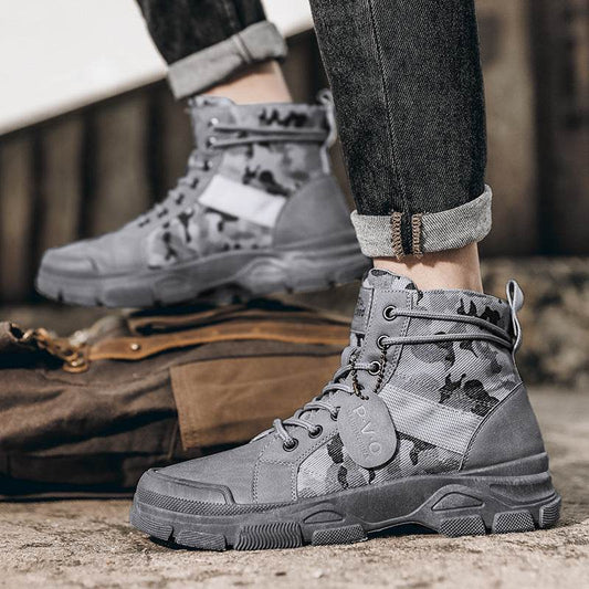 New Canvas High-top Tooling Retro Outdoor Hiking Boots - Mubimart