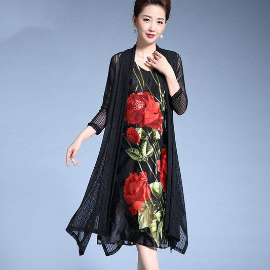 New Loose Plus Size Women's Lace Shawl Jacket - Mubimart