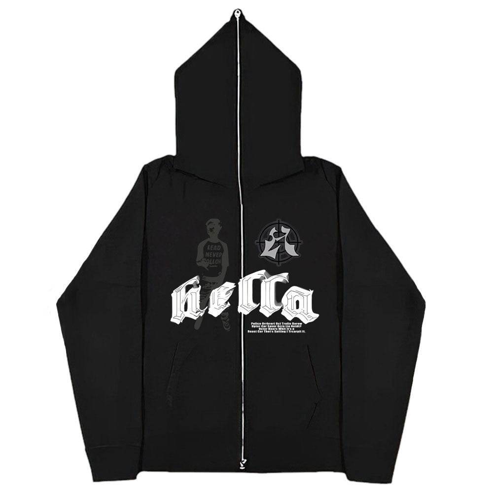 Men's And Women's Hoodies Gothic Couple Harajuku Large Size Zipper Sweatshirt - Mubimart