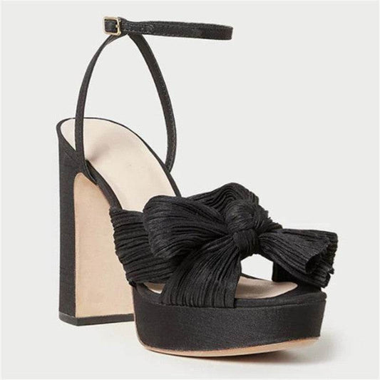 Women's Platform High Heels Fashion Bowknot Sandals - Mubimart