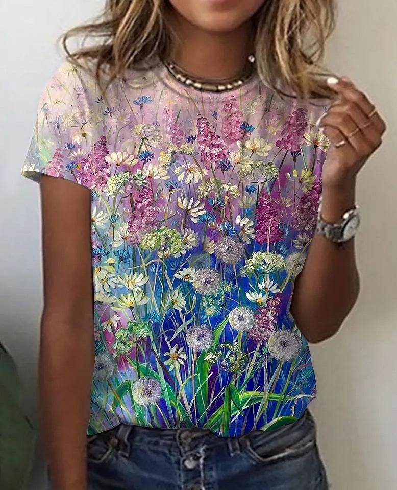 Printed Casual T-shirt For Women - Mubimart