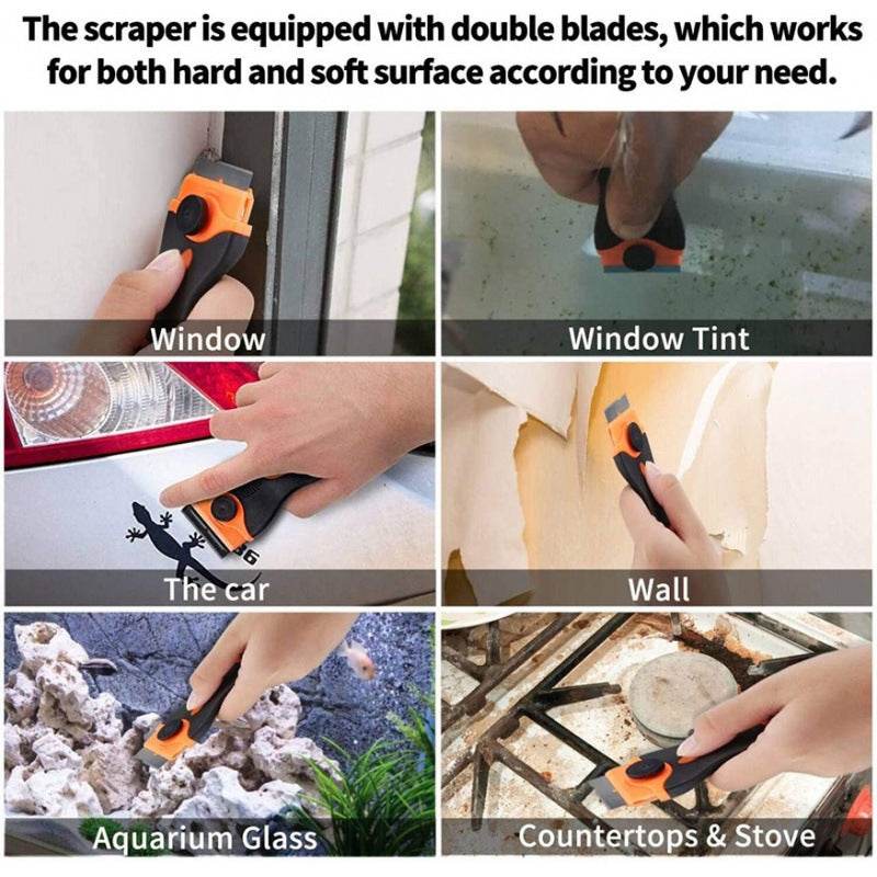 22-piece Portable Double-edged Squeegee To Remove Residues From Car Window Glue - Mubimart