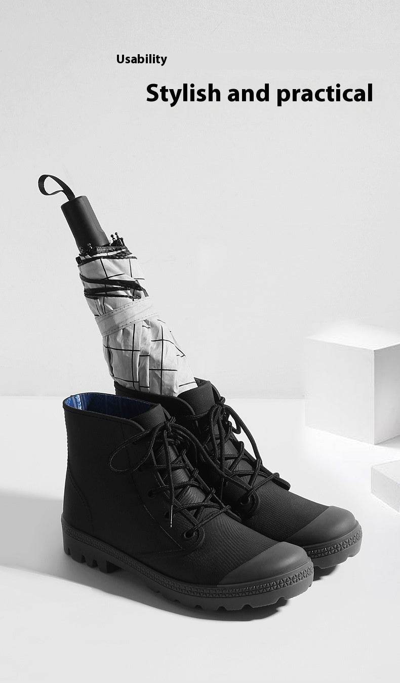 Rain Waterproof Rubber Short Boots - Mubimart