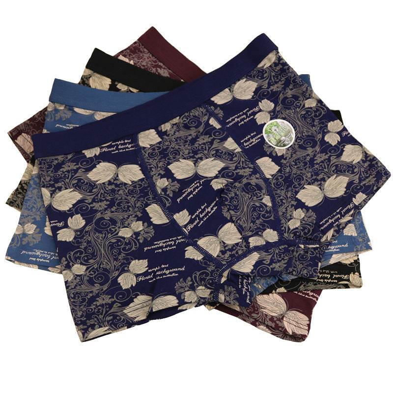 Cotton butterfly print boxer briefs - Mubimart