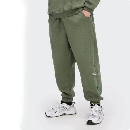 Solid color plus velvet sweatpants - Mubimart