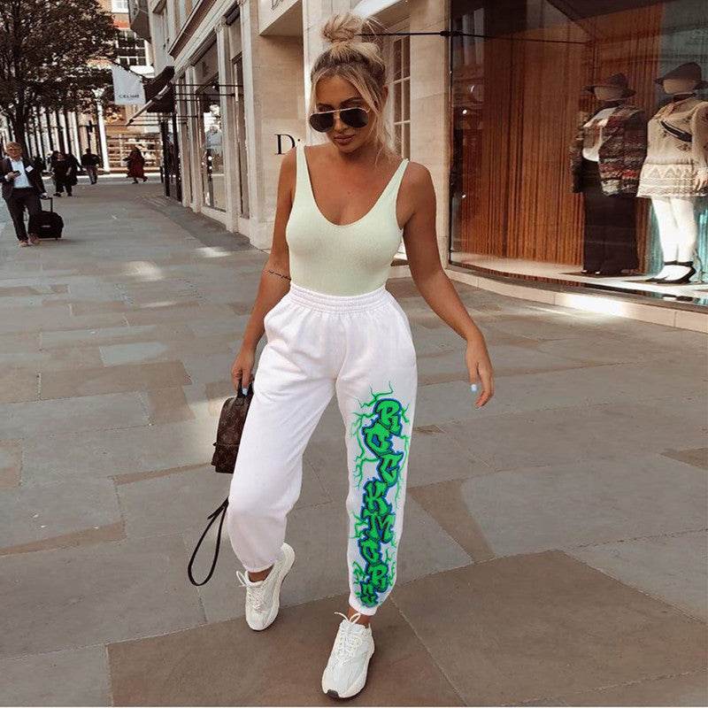 Printed high-waisted tunic trousers - Mubimart