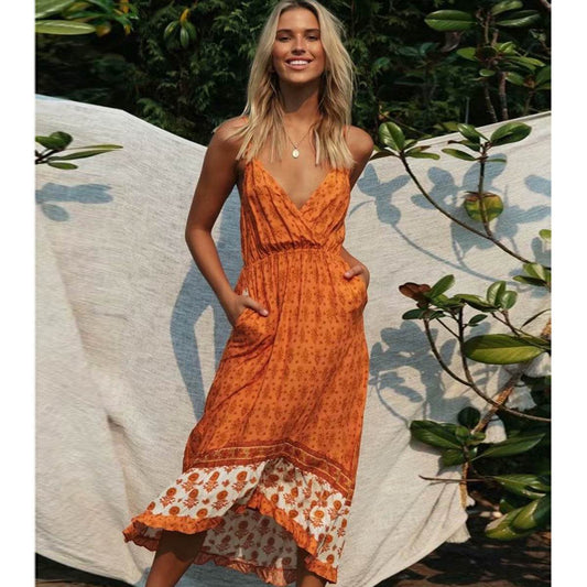 Printed camisole dress - Mubimart