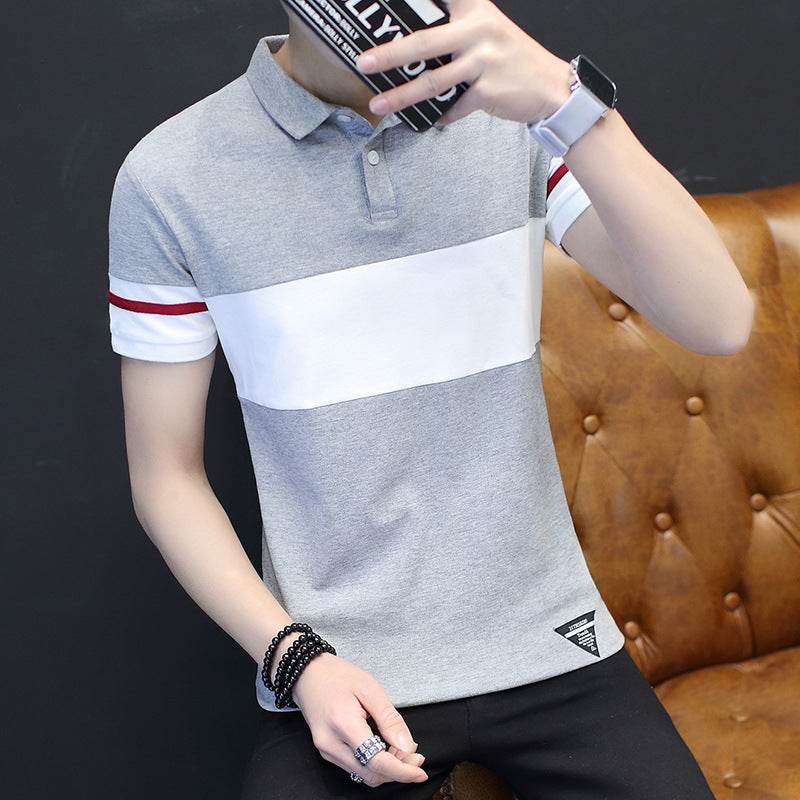 Short sleeve shirt collar polo shirt - Mubimart