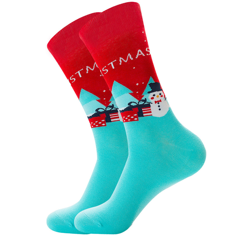 Men's Socks Santa Claus Moose Men's Mid-tube Socks Tide Cotton Socks - Mubimart -  