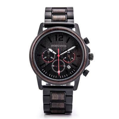 Csutomize Engrave logo Wood Watches for Mens DODO DEER Timer Luxury Chronograph Wristwatch Male Wriswatch Auto Date - Mubimart