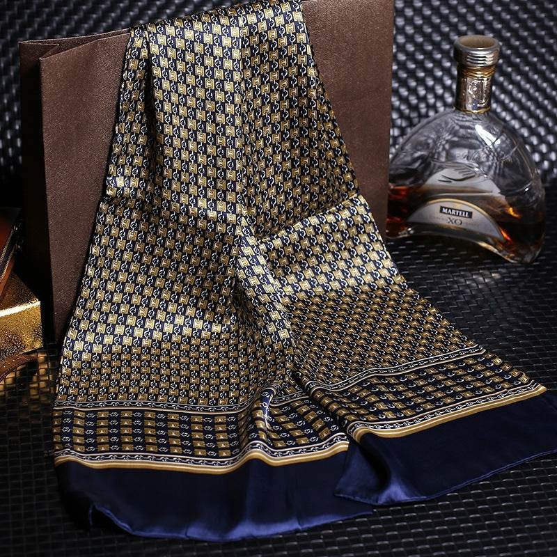 Double silk crepe satin scarf for men - Mubimart