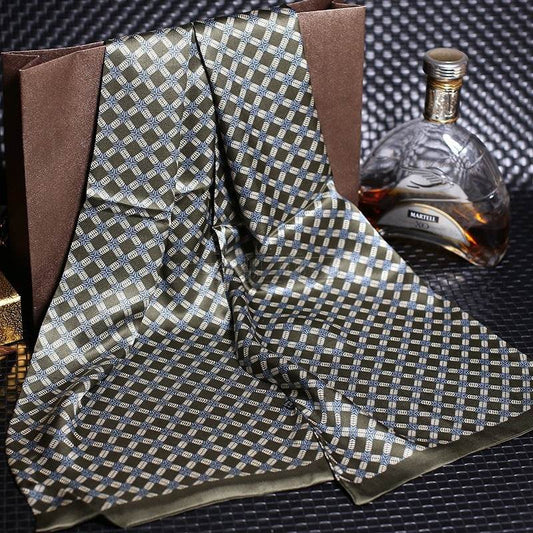 Double silk crepe satin scarf for men - Mubimart