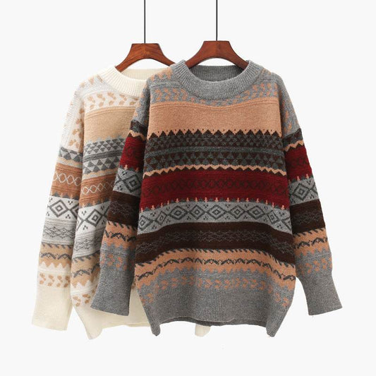 Long-sleeved plus-size jumper top - Mubimart