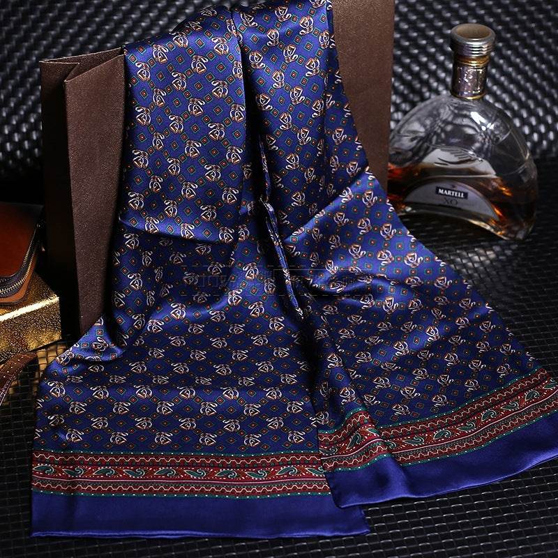 Double silk crepe satin scarf for men - Mubimart