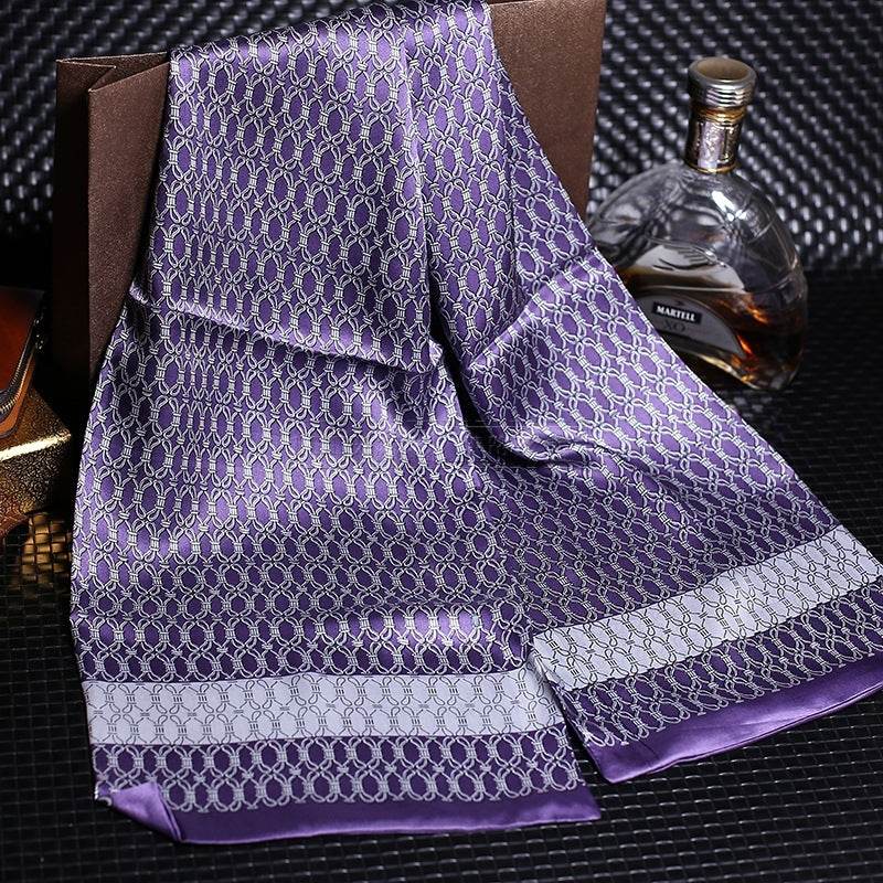 Double silk crepe satin scarf for men - Mubimart