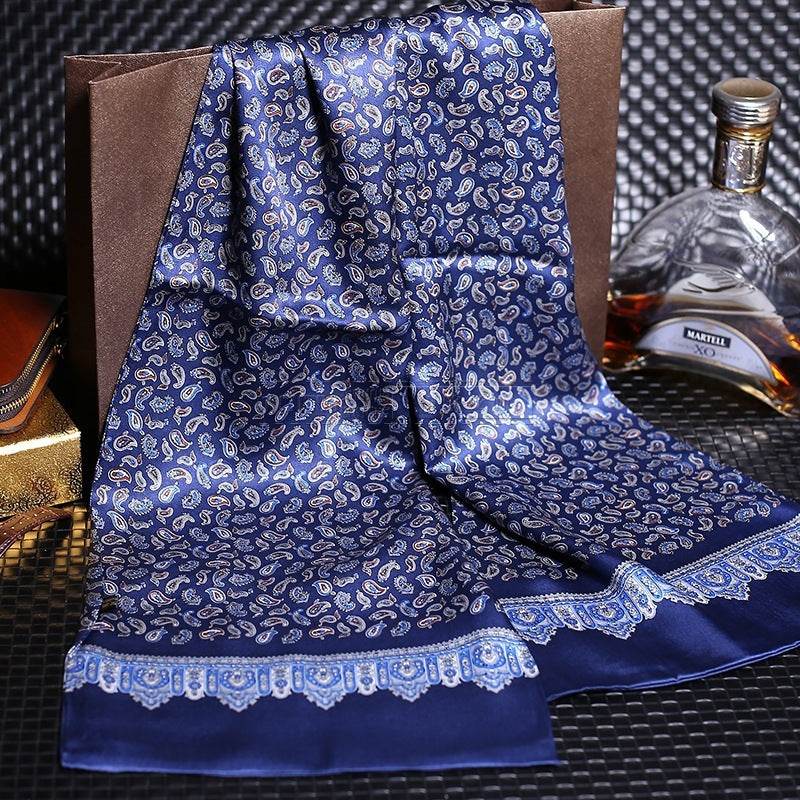 Double silk crepe satin scarf for men - Mubimart