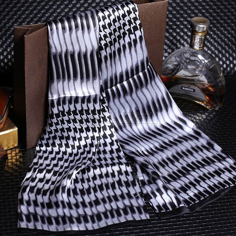 Double silk crepe satin scarf for men - Mubimart