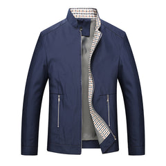 J16-Spring Autumn Jacket Mens Middle Age Business Casual Thin Coat Men Stand Collar Jacket