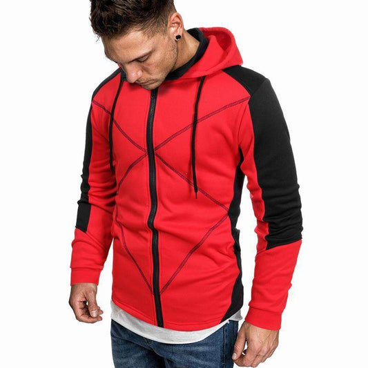 Men's Hooded Zipper Cardigan Sports Hoodie - Mubimart