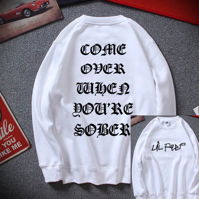 Cool Men Hip Hop Streetwear Top Cotton Fleece Sweatshirt - Mubimart