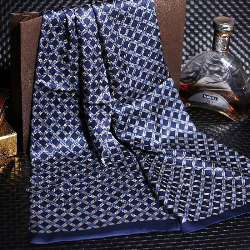 Double silk crepe satin scarf for men - Mubimart