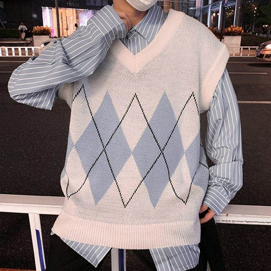 V-neck all-match coat sweater vest - Mubimart