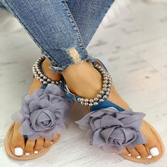 Flat flower sandals