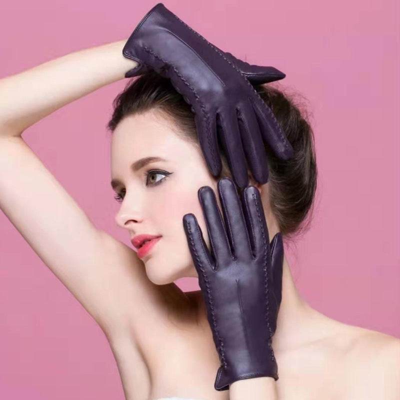 Rainproof touch screen leather gloves - Mubimart
