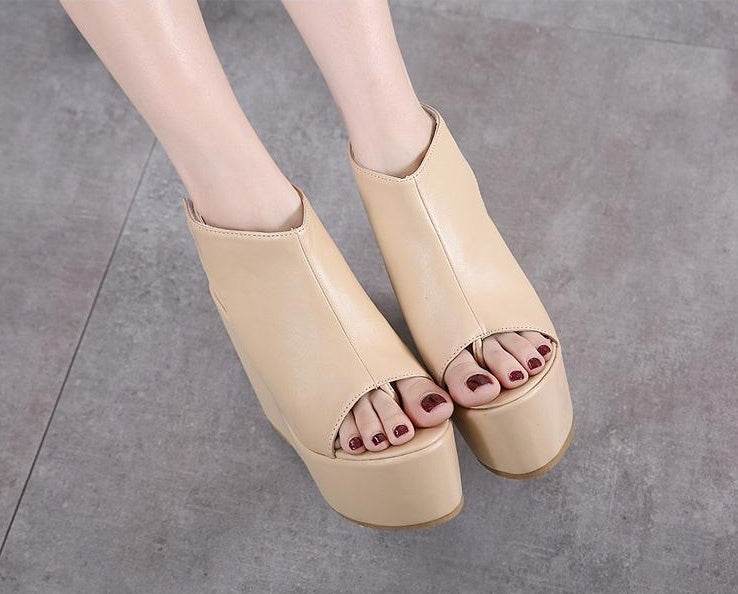 Stylish wild wedge sandals - Mubimart