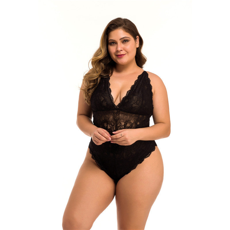 Plus Size Lace Meshsexy Lingerie - Mubimart -  