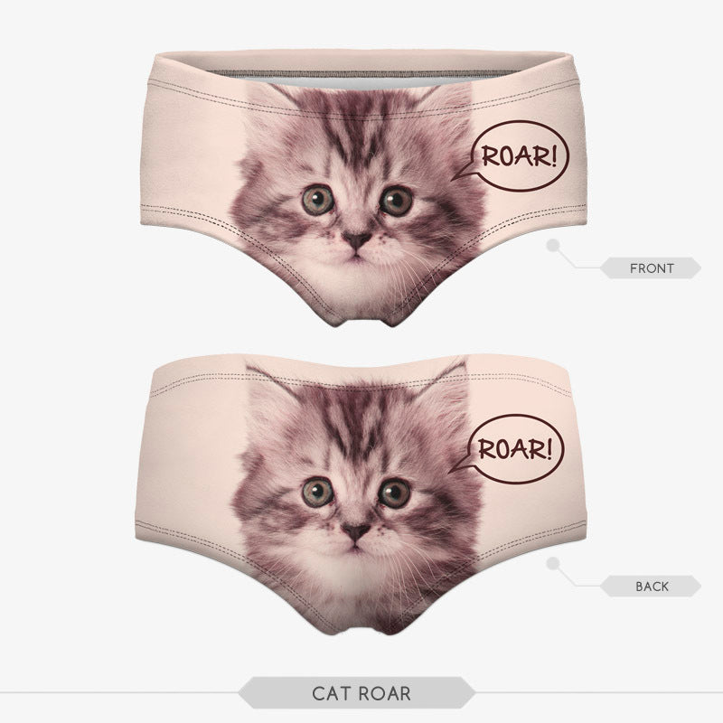 Sexy Panties Wholesale 3d Print Cat Cotton Underwear Women panties Seamless Briefs ropa interior mujer lingerie - Mubimart - Woman Briefs 