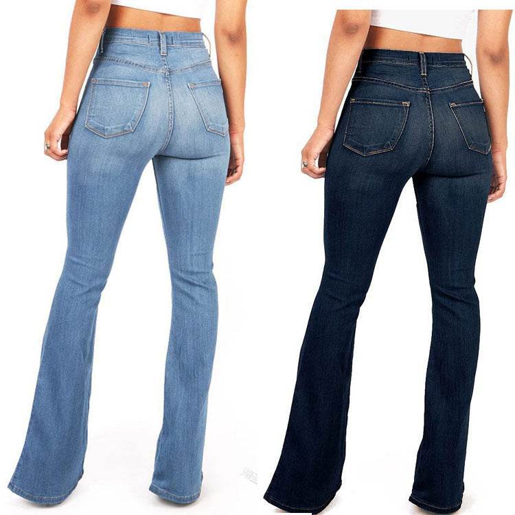 Women Autumn Winter Skinny Jeans Flare Pants New Fashion High Waist Slim Elasticity Streetwear Workout Long Pants Capri - Mubimart