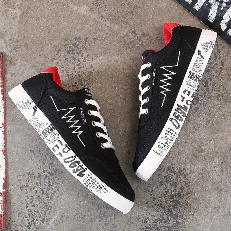 Men's canvas shoes sports casual men's shoes flat shoes men - Mubimart