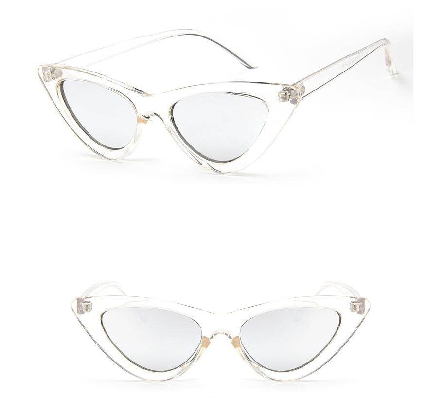 Korean version of the retro retro Harajuku cat eye sunglasses female triangle hip hop European and American net red sunglasses female ins glasses - Mubimart