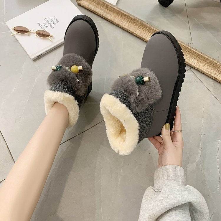 Platform ankle boots women's shoes - Mubimart