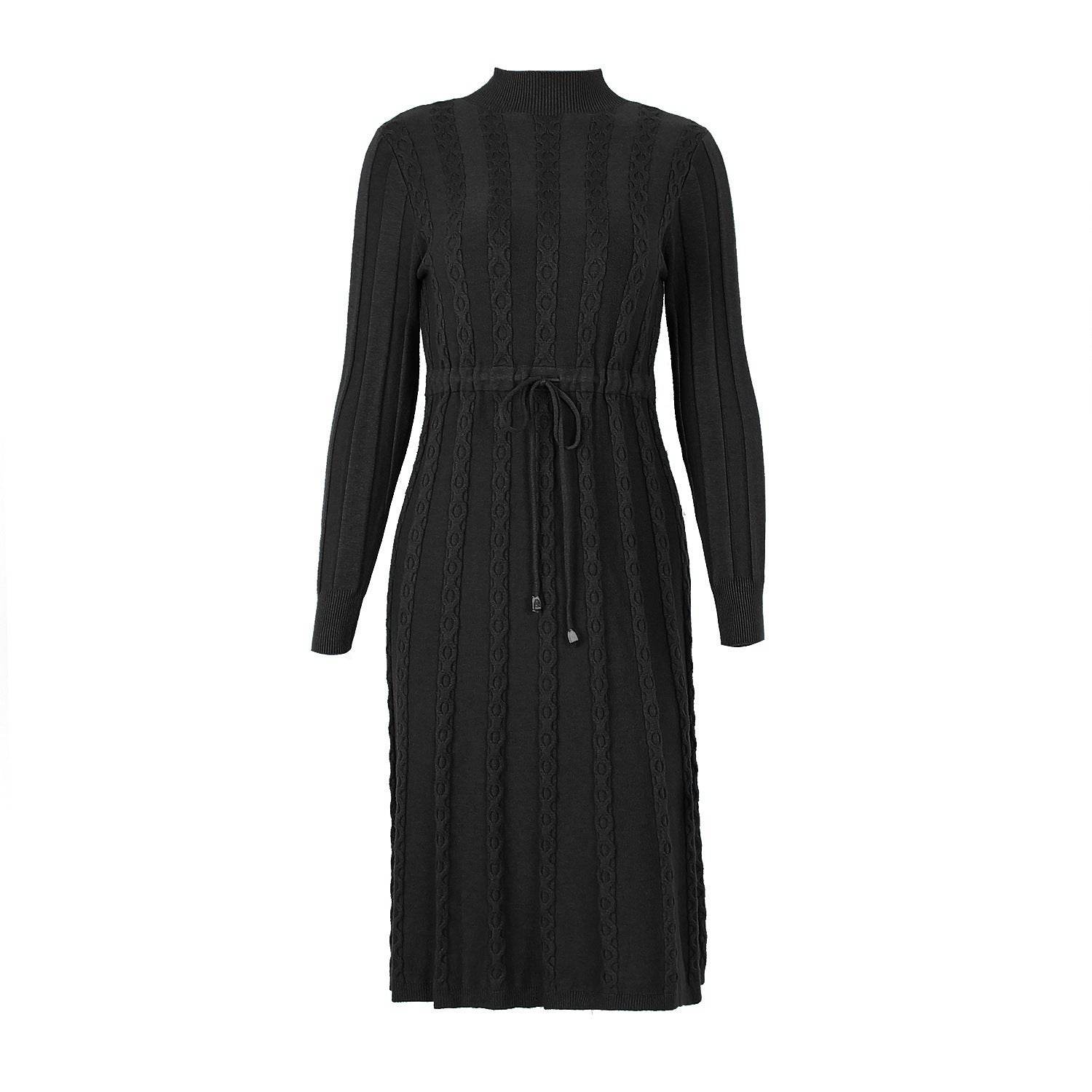 Twisted lace midi sweater dress - Mubimart