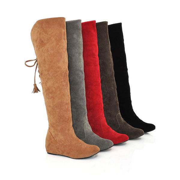 Over-the-knee boots plus size warm snow boots - Mubimart
