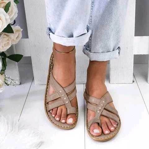 Sandals women flat bottom toe sandals and slippers - Mubimart