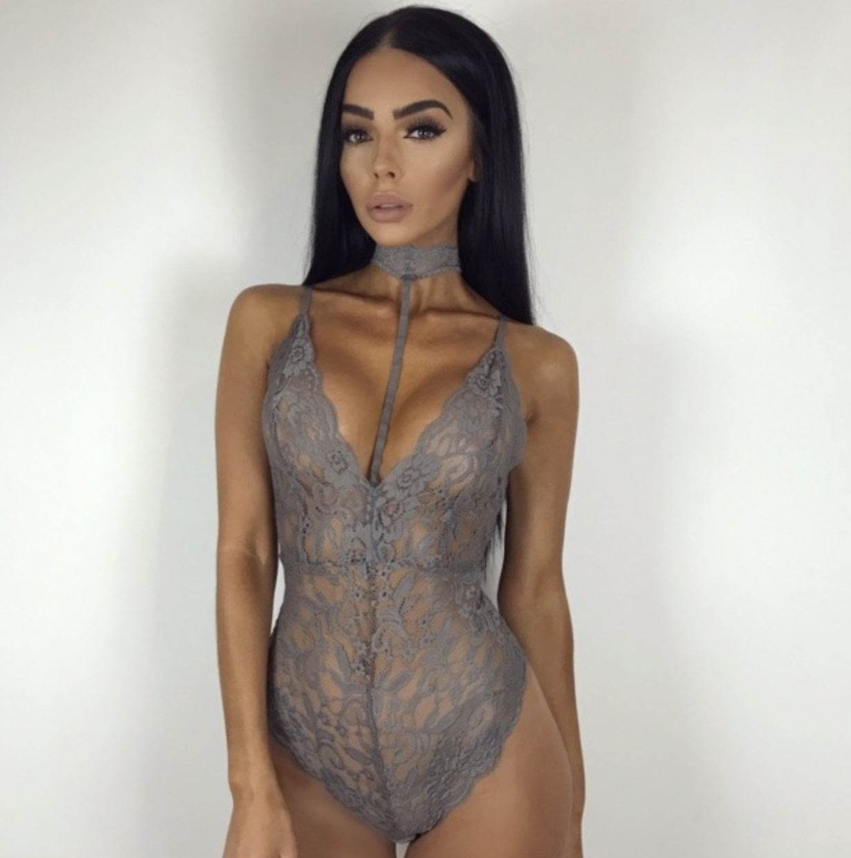 Sexy lace bodysuit - Mubimart