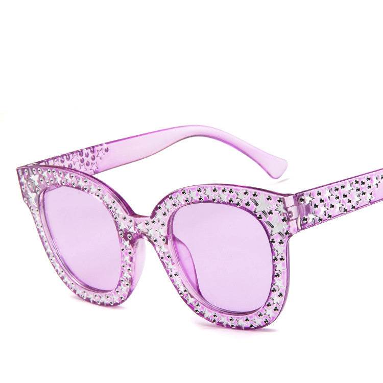 Ladies star embellished cat eye marine sunglasses - Mubimart