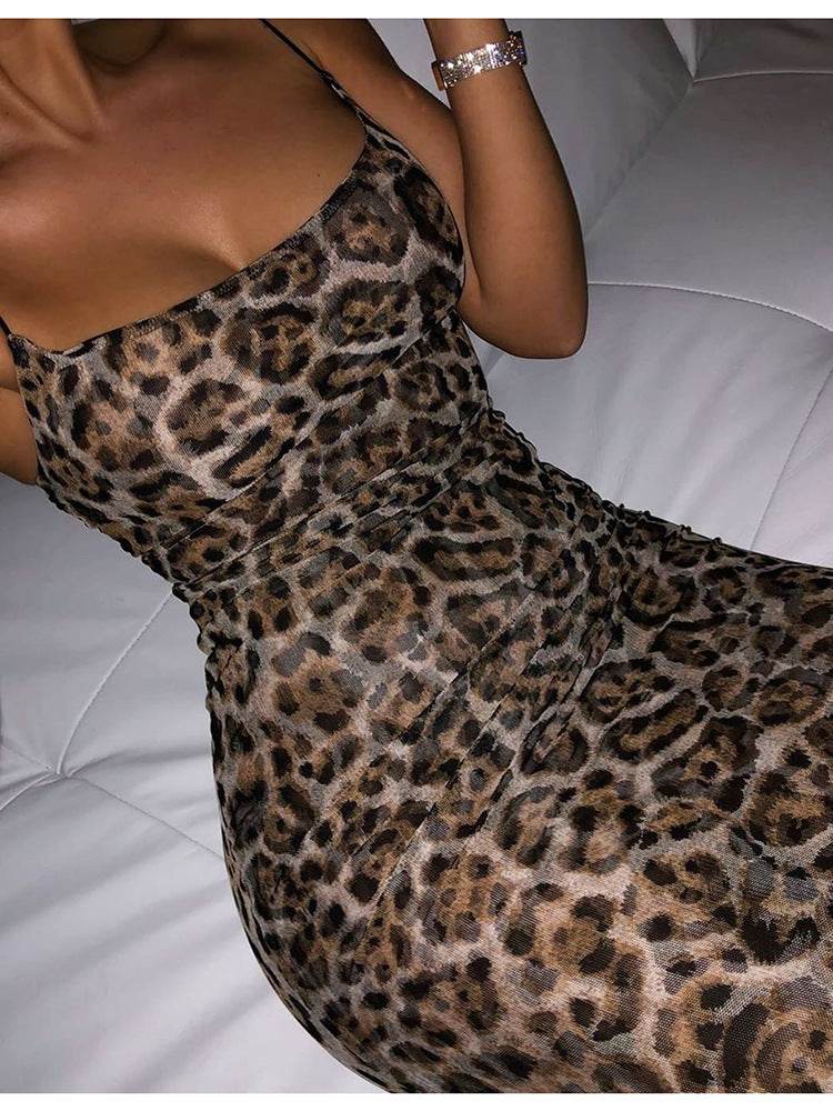 Leopard print camisole dress - Mubimart