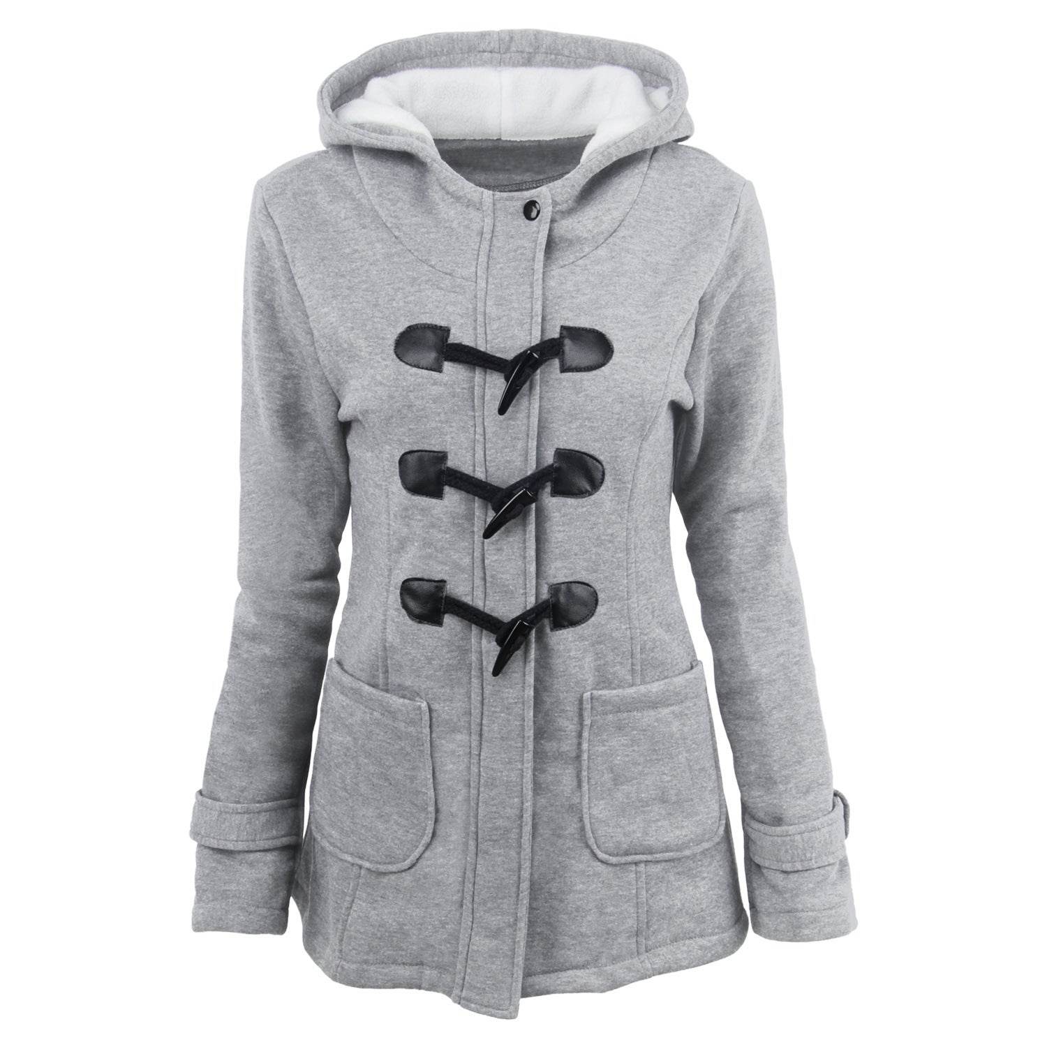 warm winter fur collar jackets women new horn button Long down coat women parka Plus Size female parka hoodies Women - Mubimart